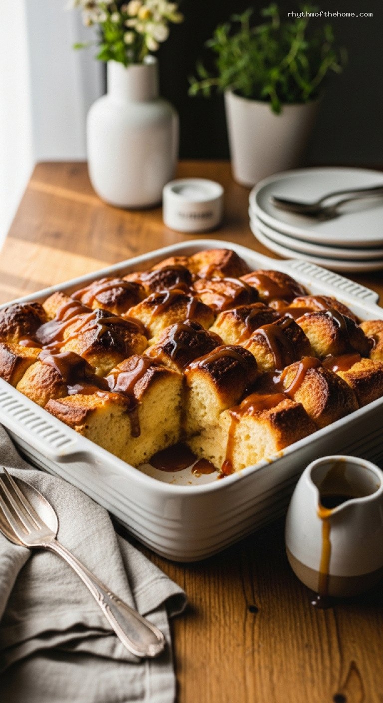 Brioche Bread Pudding with Bourbon Caramel Sauce