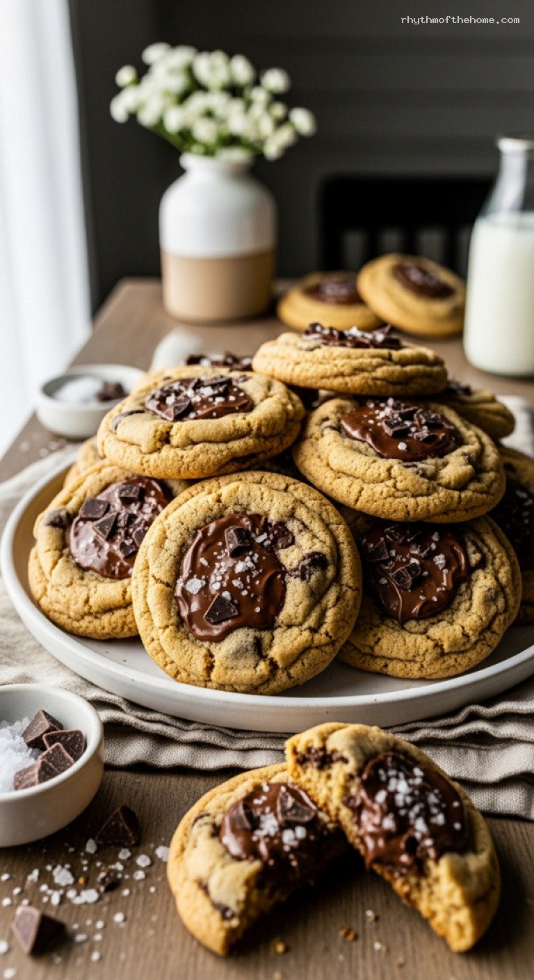 Chewy Chocolate Chip Cookies With Sea Salt