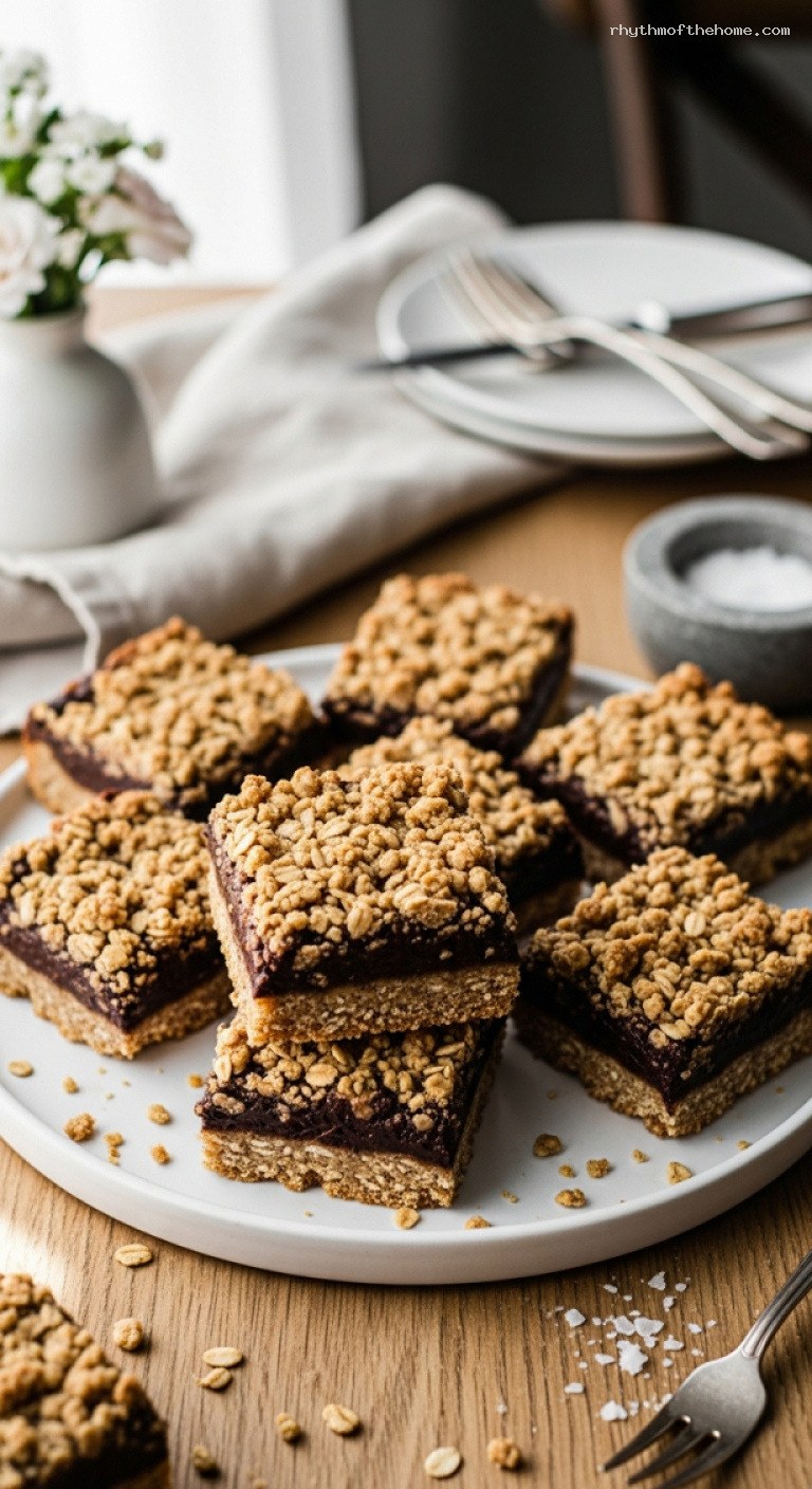 Chewy Chocolate Oatmeal Fudge Bars