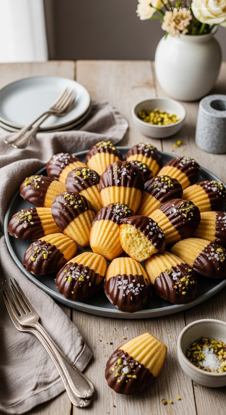 Chocolate-Dipped Madeleines with Buttery Crisp Edges