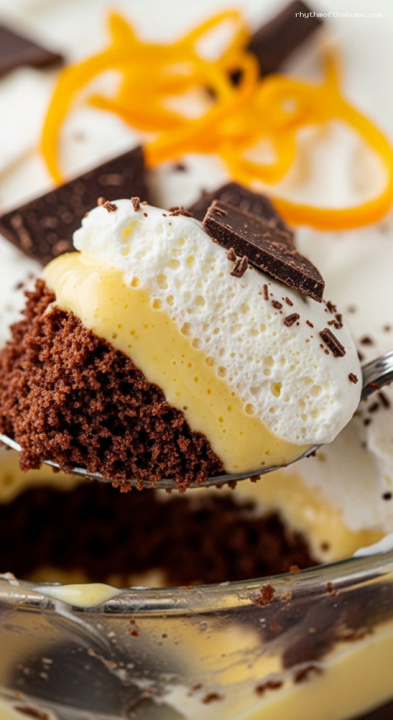Chocolate Orange Trifle With Zesty Custard and Whipped Cream – Closeup