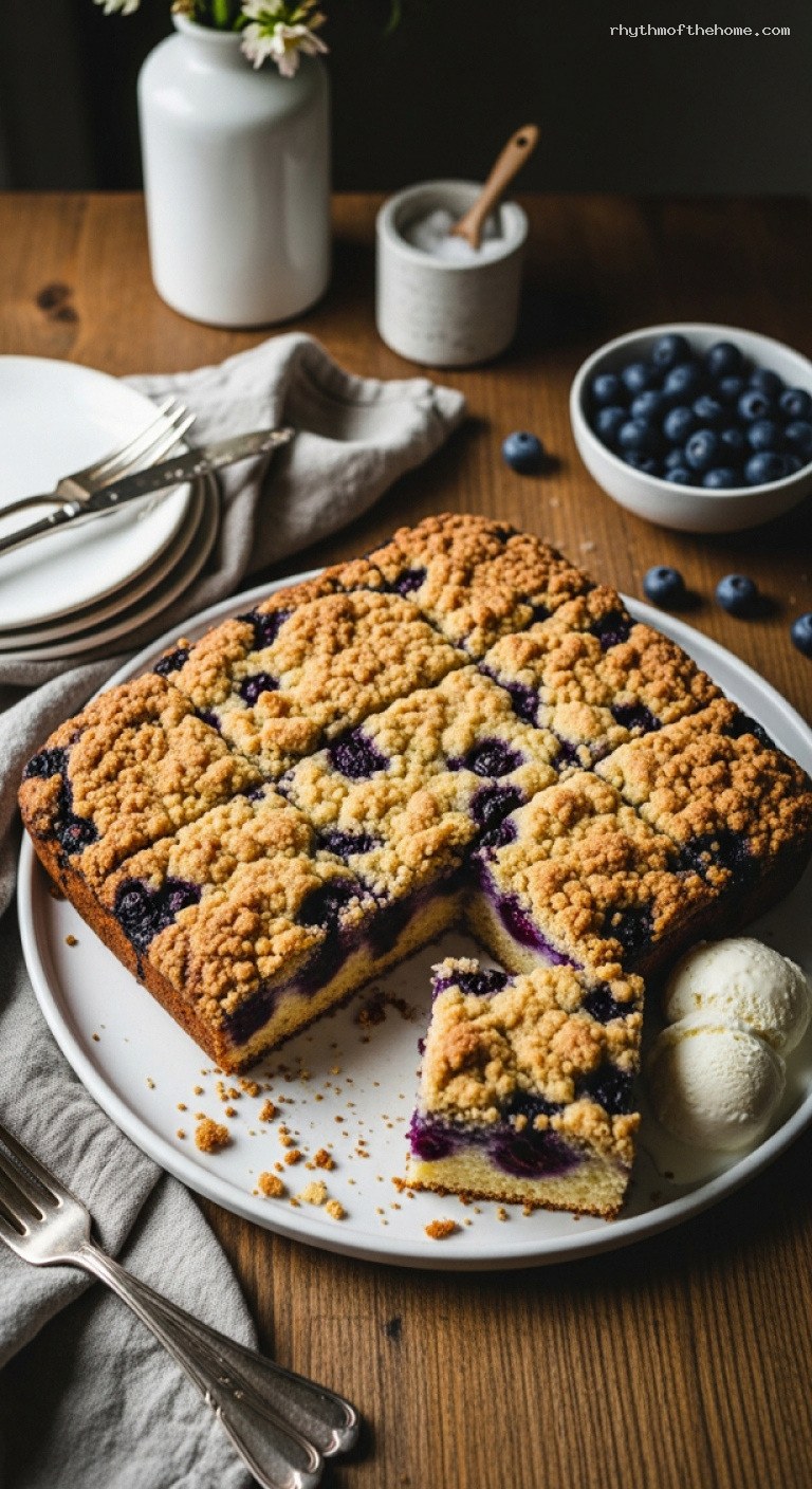 Classic Blueberry Buckle With Crumbly Streusel Topping