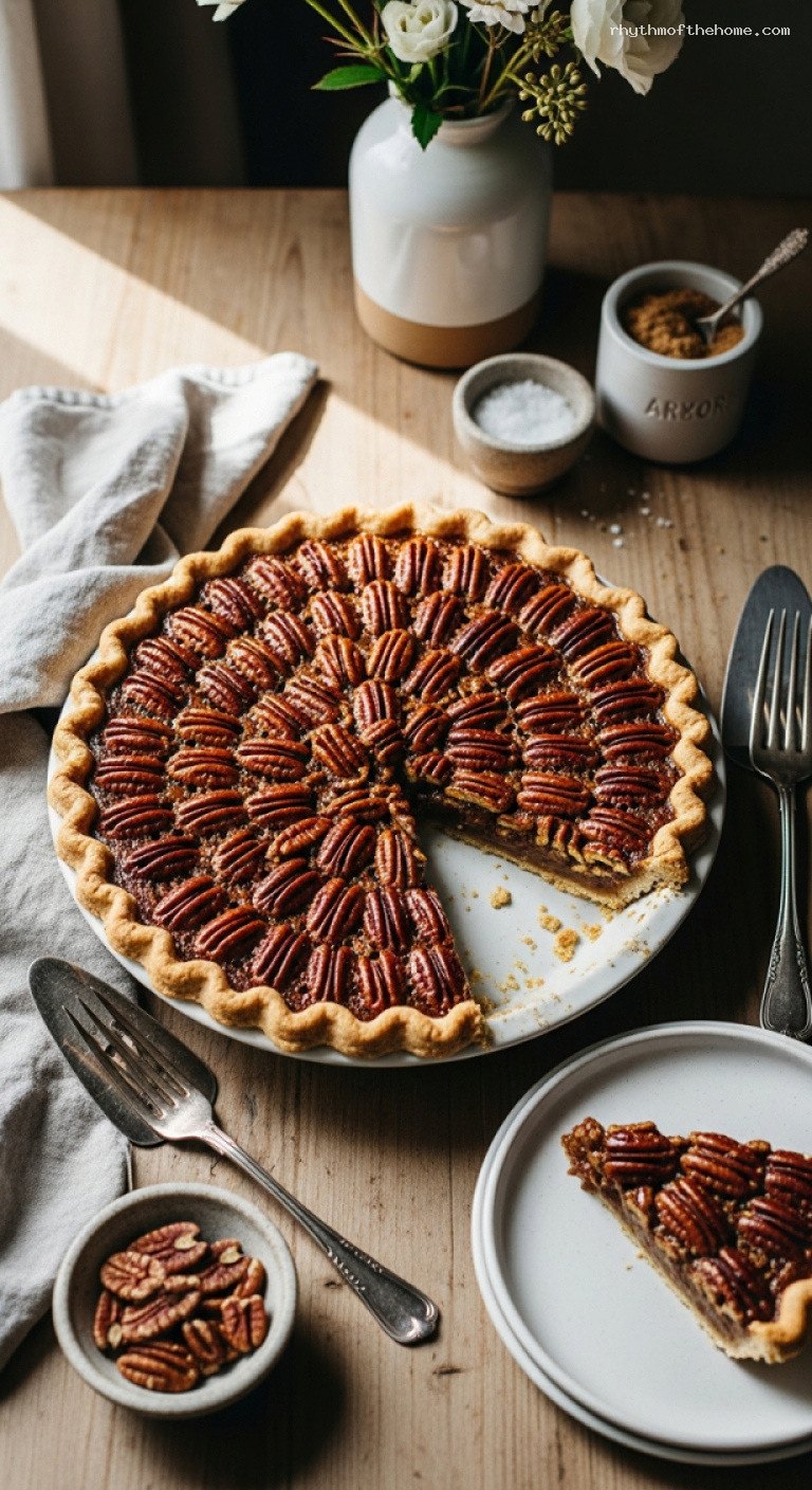 Classic Bourbon Pecan Pie with Buttery Flaky Crust