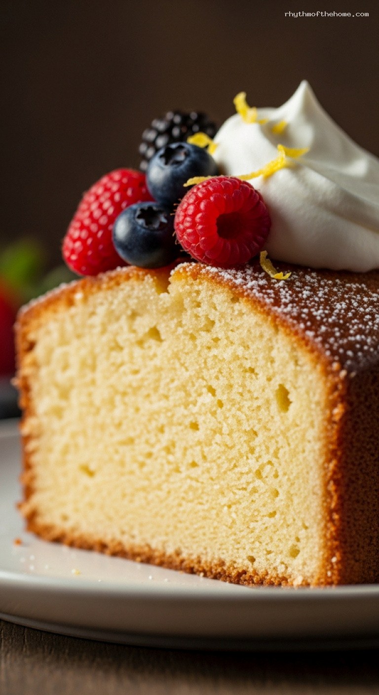Classic Butter Pound Cake with Golden Crust – Closeup
