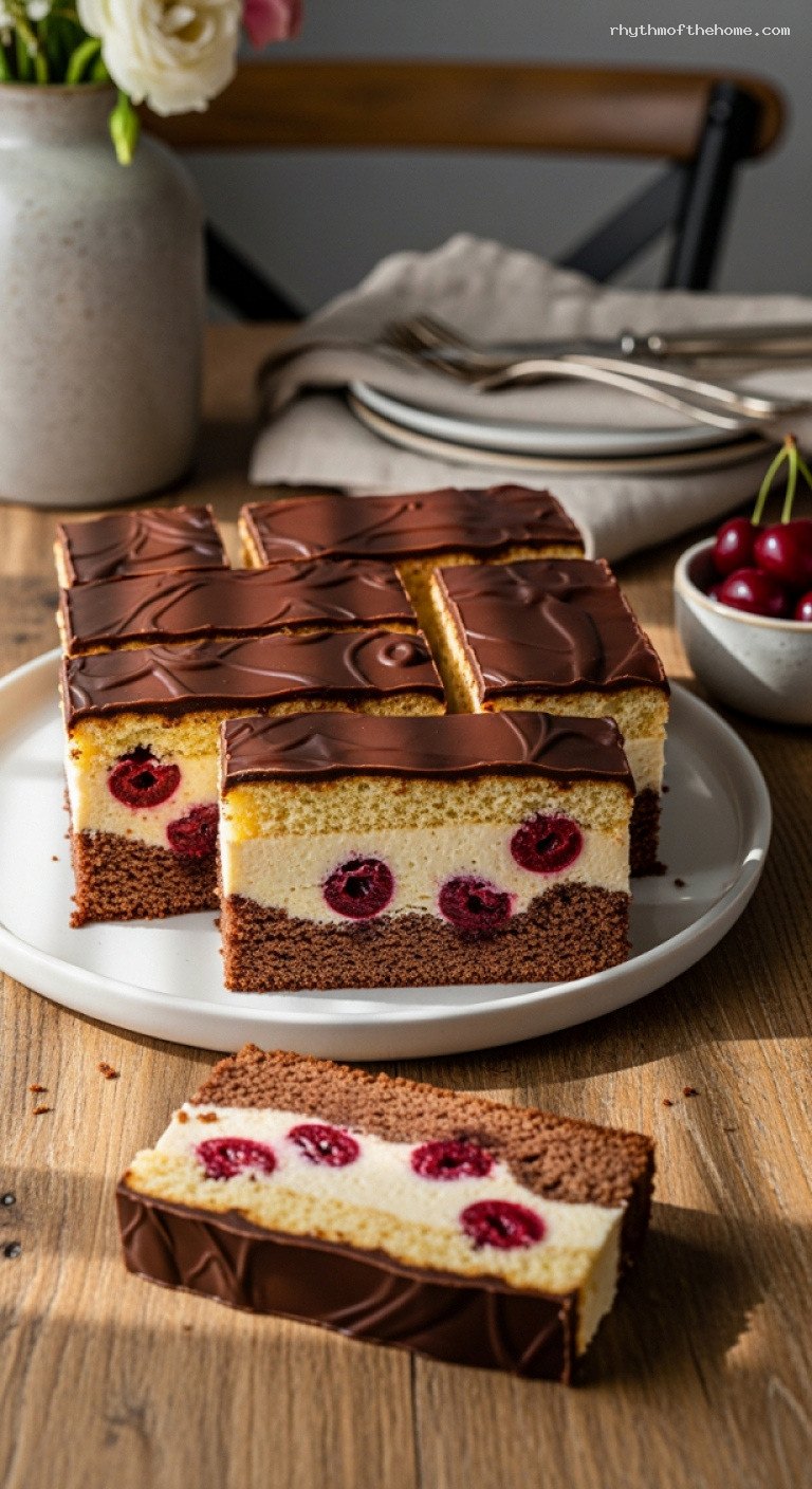 Classic Donauwelle: German Cherry Marble Sheet Cake