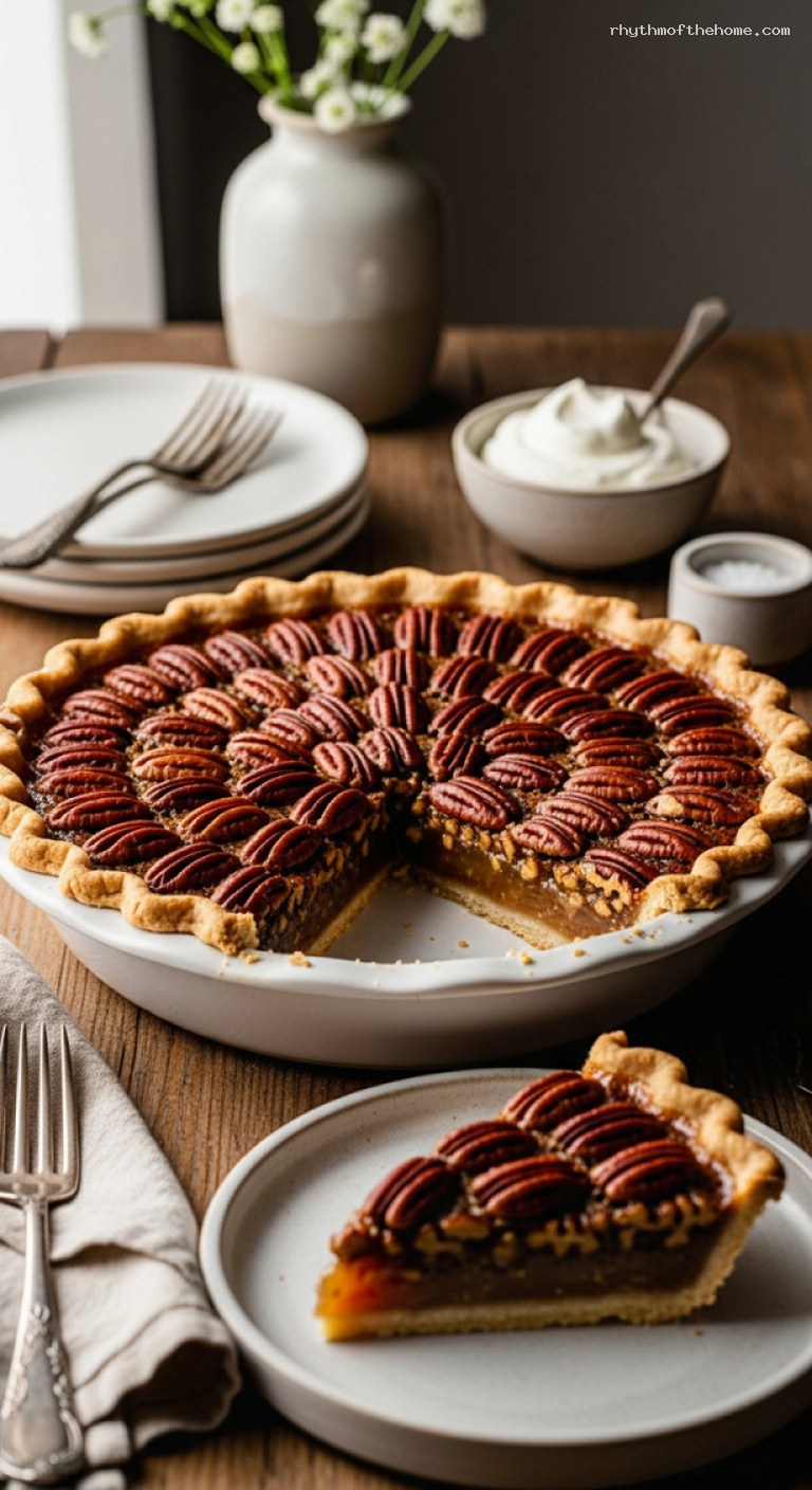 Classic Pecan Pie with Toasted Pecans and Brown Sugar
