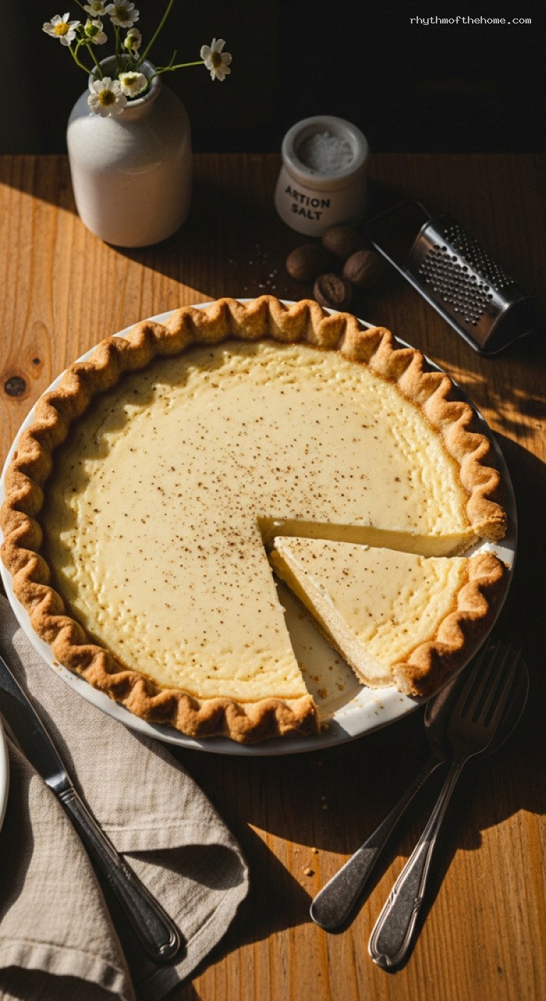 Classic Vanilla Custard Pie With Flaky Butter Crust