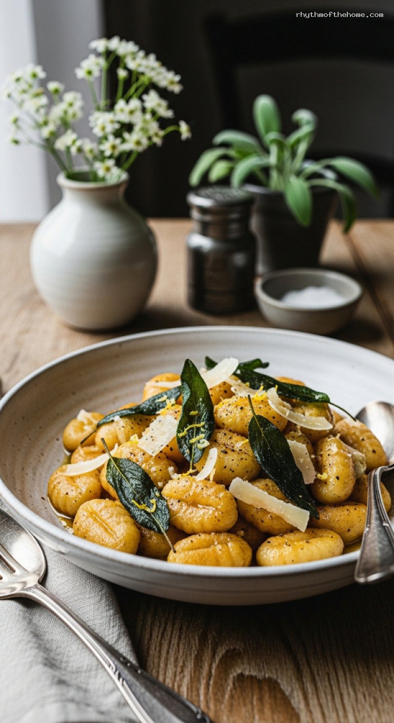 Cozy Brown Butter Sage Gnocchi with Parmesan