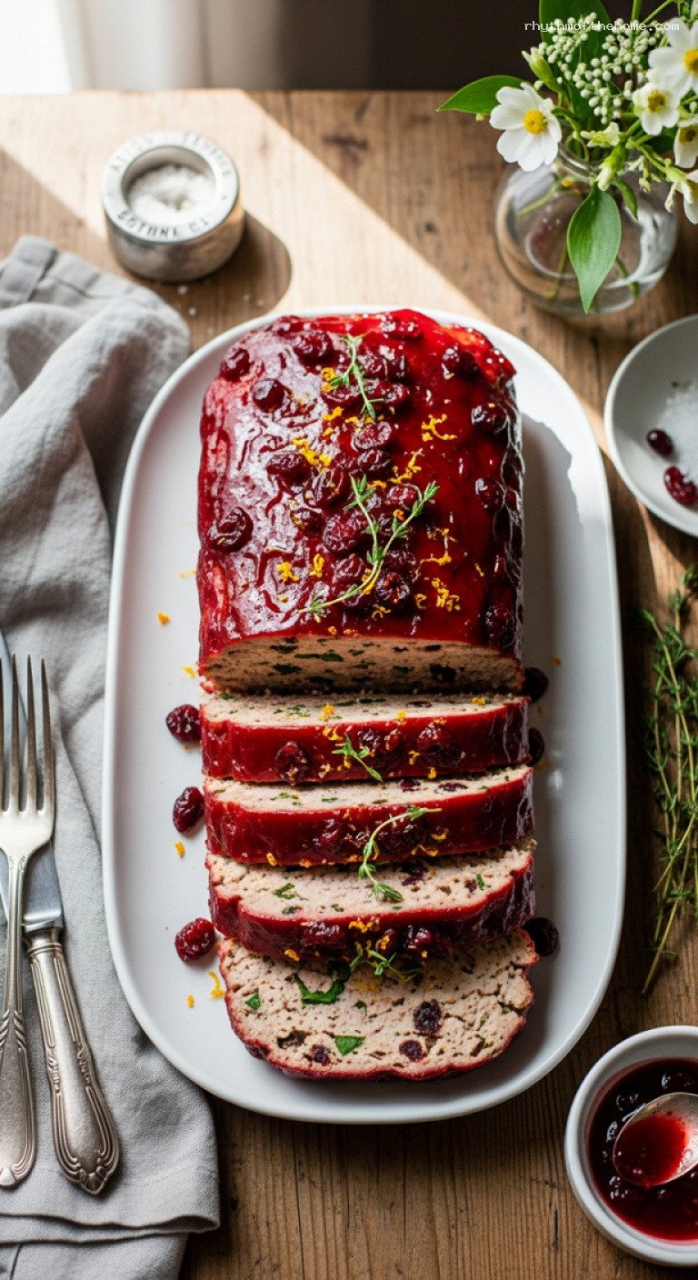 Cranberry Orange Pork Meatloaf with Tangy Glaze