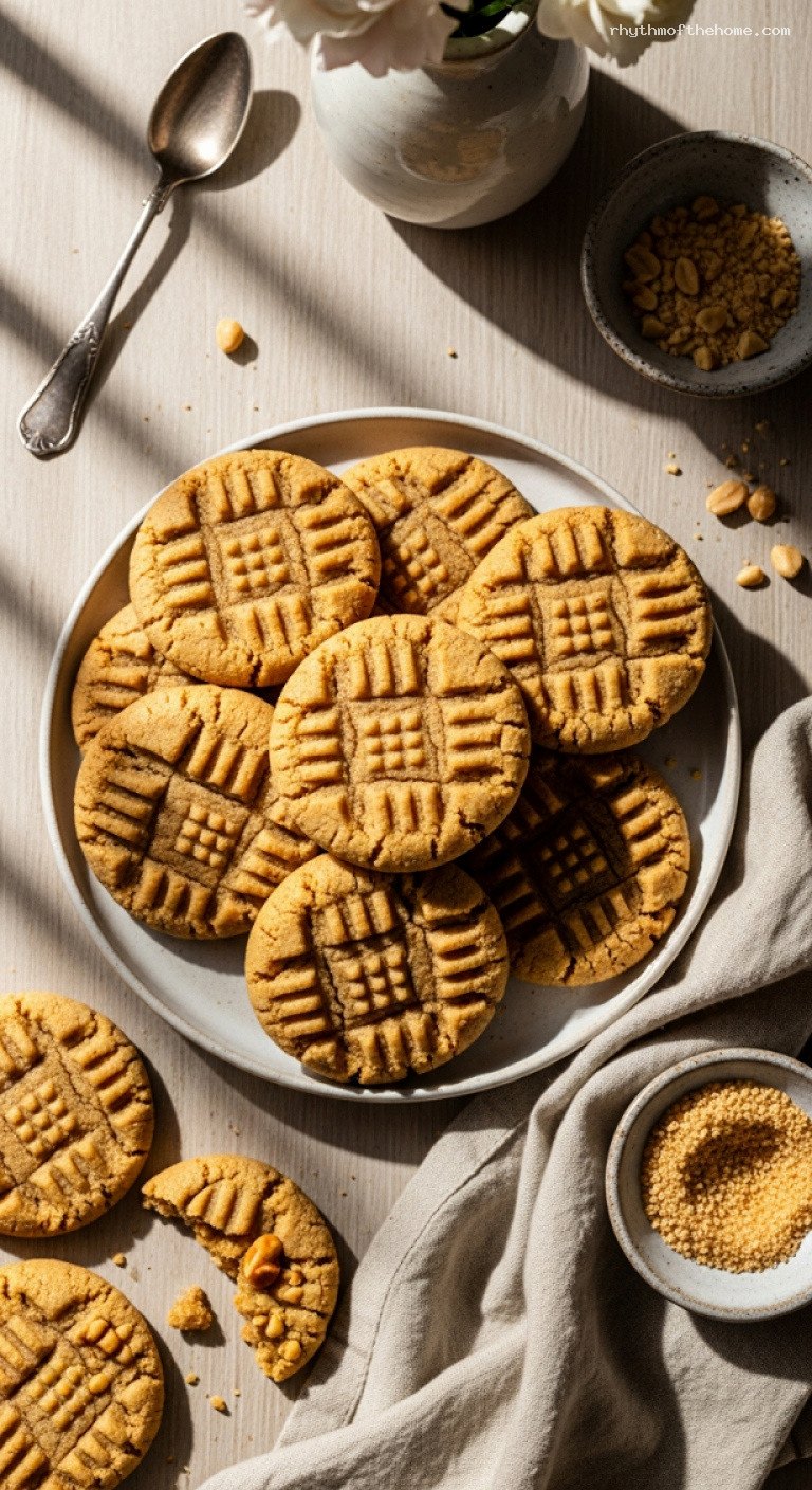 Crispy-Edged, Soft-Centered Peanut Butter Crisscross Cookies