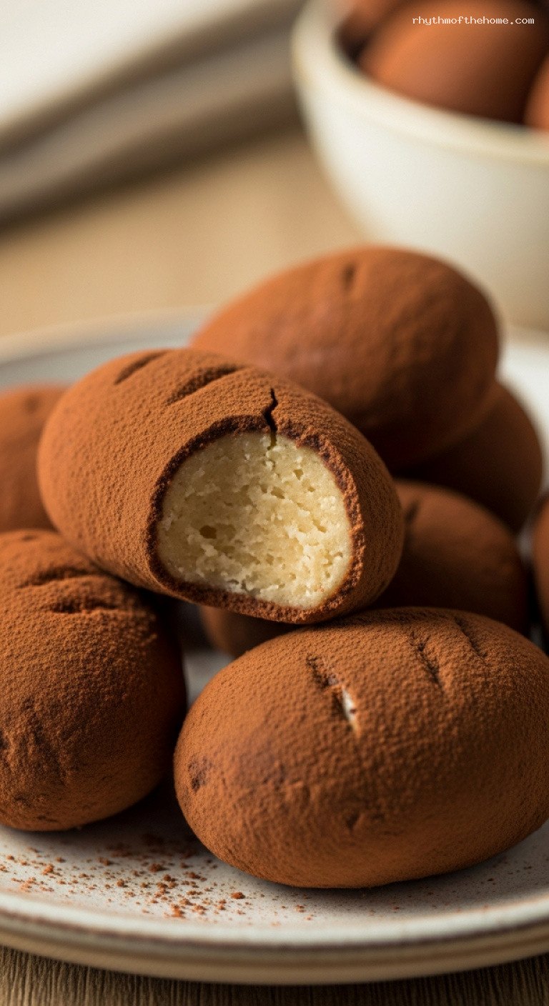 Easy Marzipankartoffeln: Cocoa-Dusted Marzipan Potato Treats – Closeup