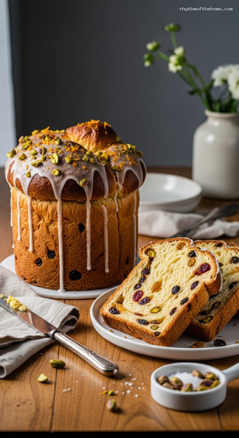 Festive Citrus Panettone-Style Brioche with Cranberries and Pistachios