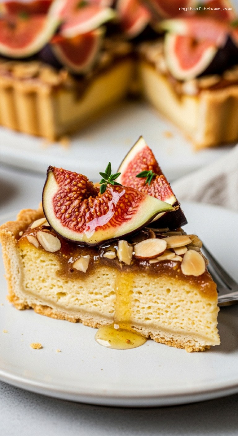Fig and Honey Almond Cream Tart – Closeup