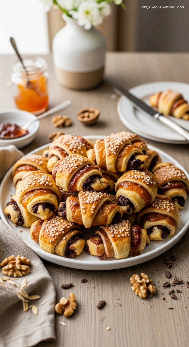 Flaky Cream Cheese Rugelach With Cinnamon, Chocolate, and Jam