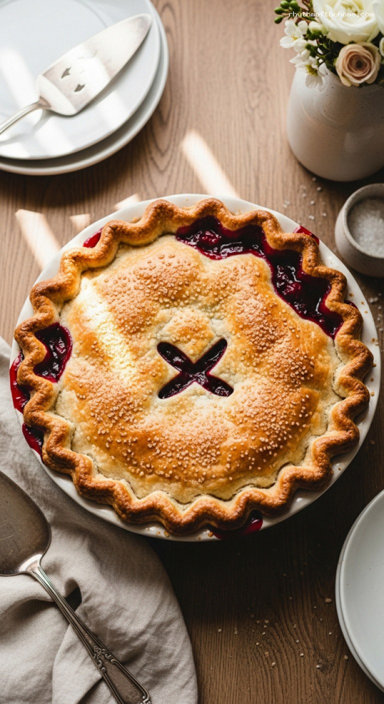 Flaky Double-Crust Sour Cherry Pie