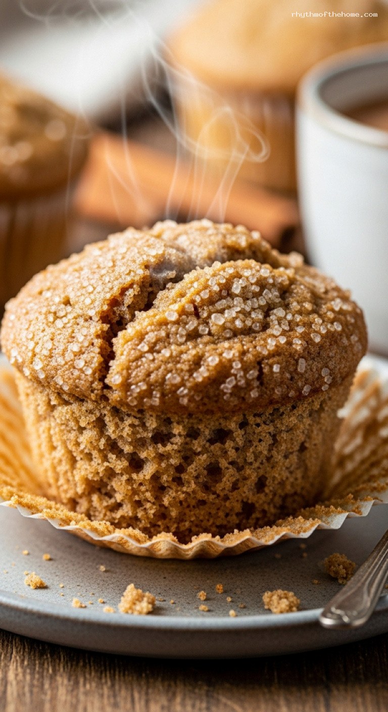 Fluffy Spiced Chai Muffins With Warm Aromatic Crumb – Closeup