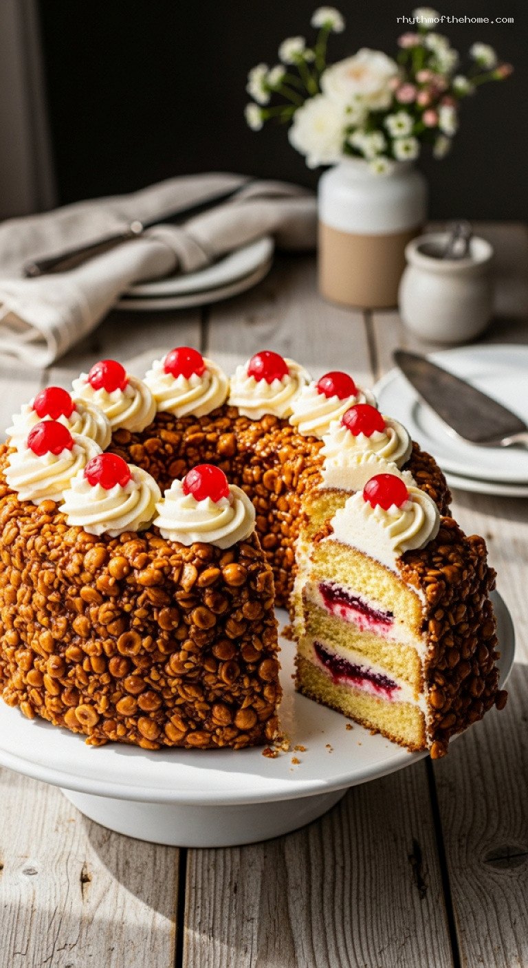 Frankfurter Kranz Buttercream Ring Cake With Crunchy Brittle