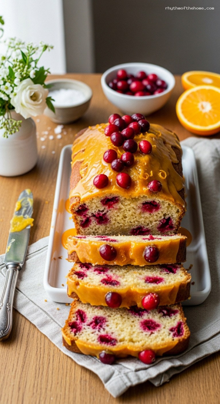 Fresh Cranberry Orange Burst Loaf Cake