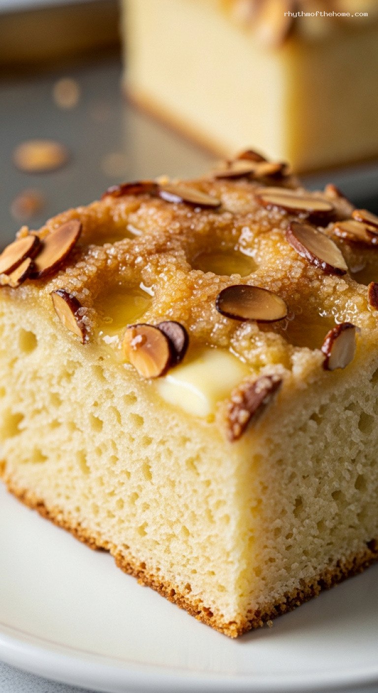 German Butterkuchen: Soft Yeast Sheet Cake with Caramelized Sugar – Closeup