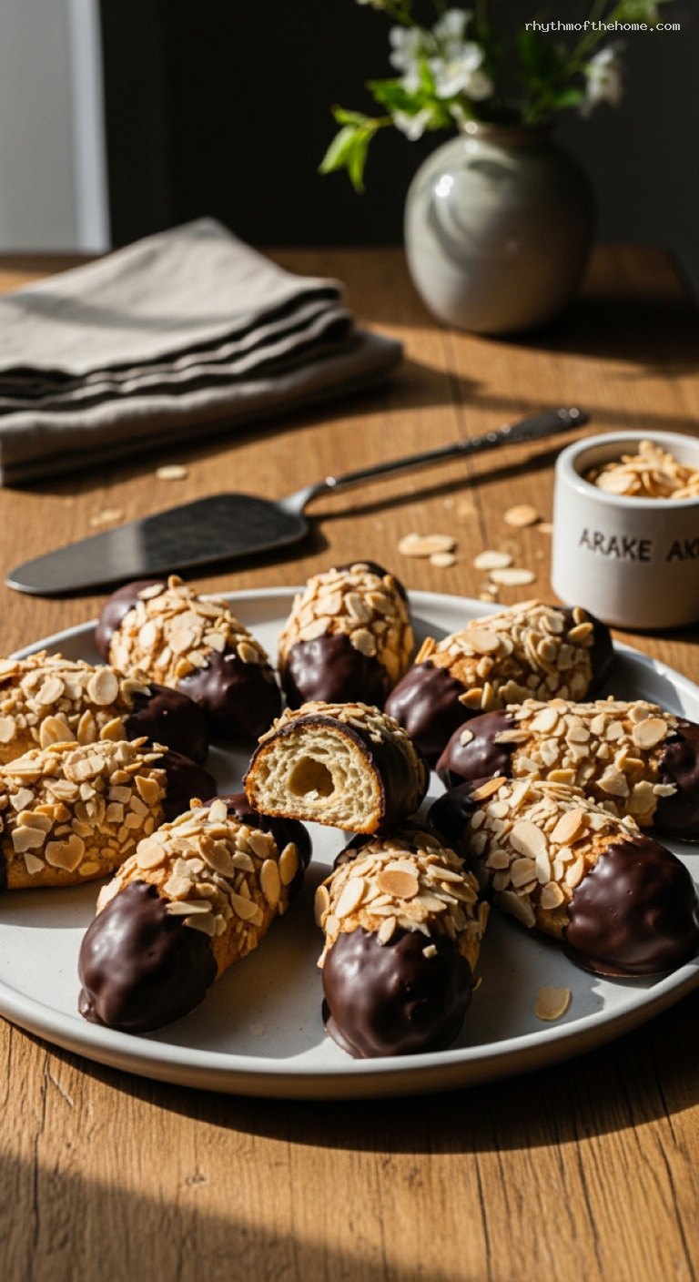 German Mandelhörnchen Almond Crescents with Chocolate-Dipped Ends