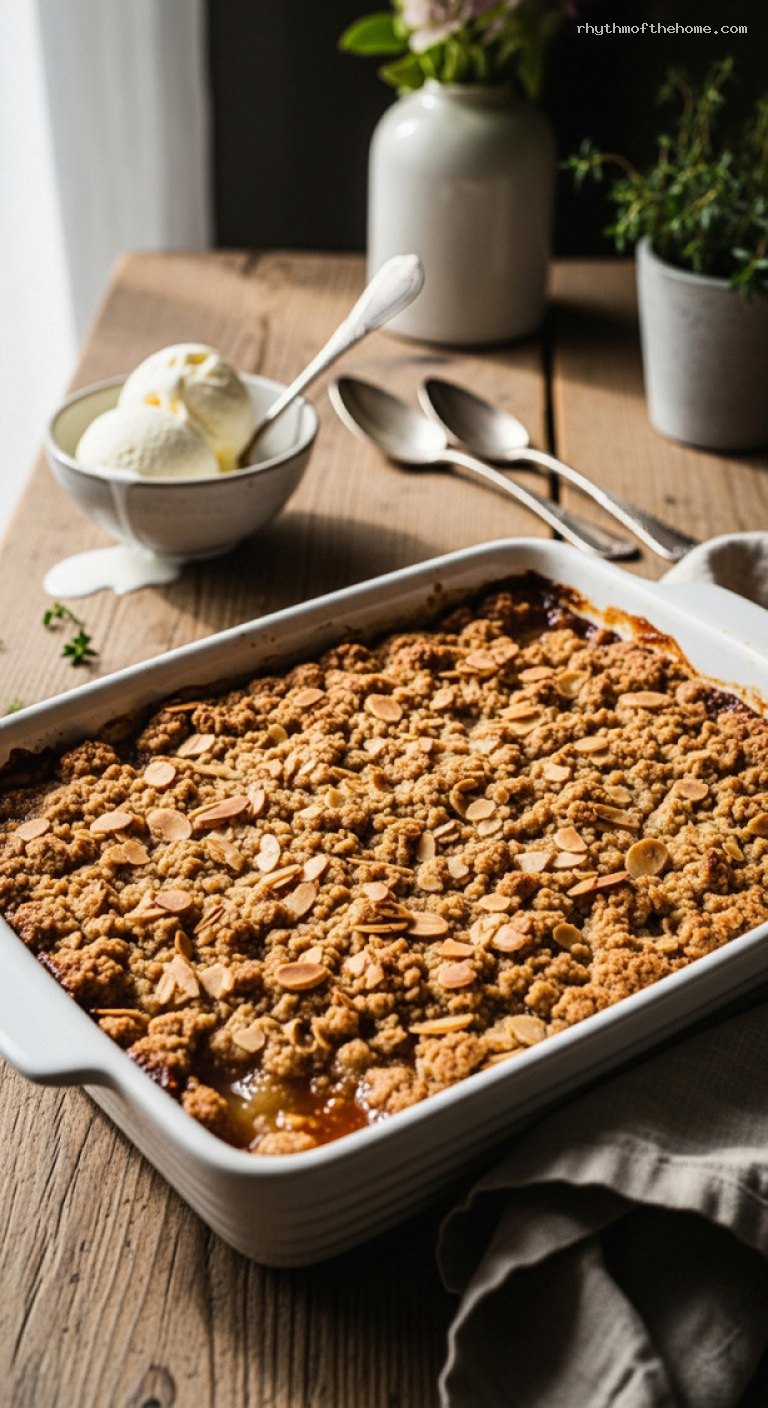 German Pear Crumble with Cinnamon-Almond Streusel