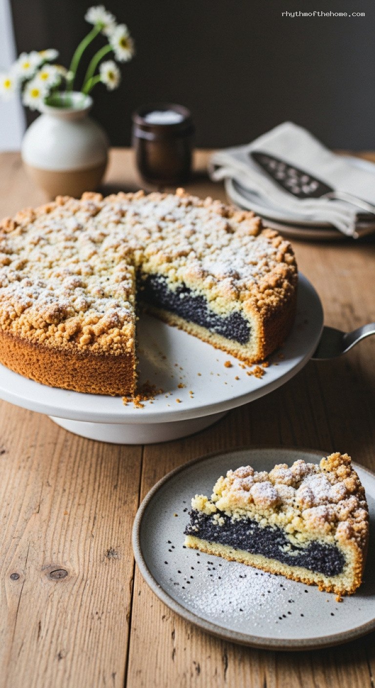 German Poppy Seed Mohnkuchen With Buttery Crumble Topping