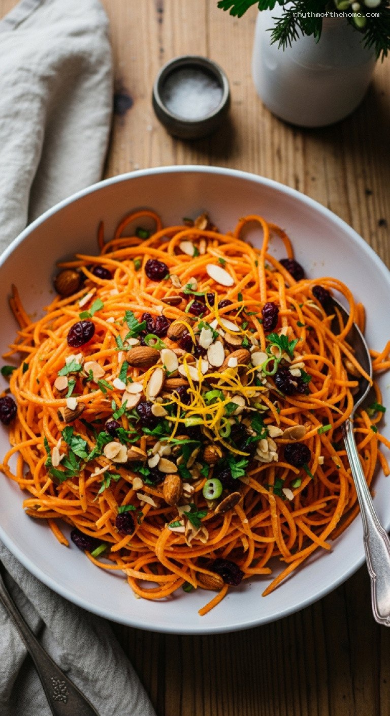 Ginger Carrot Salad with Almonds and Cranberries