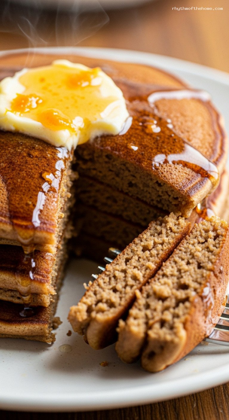 Gingerbread Spice Pancakes With Orange-Maple Butter – Closeup