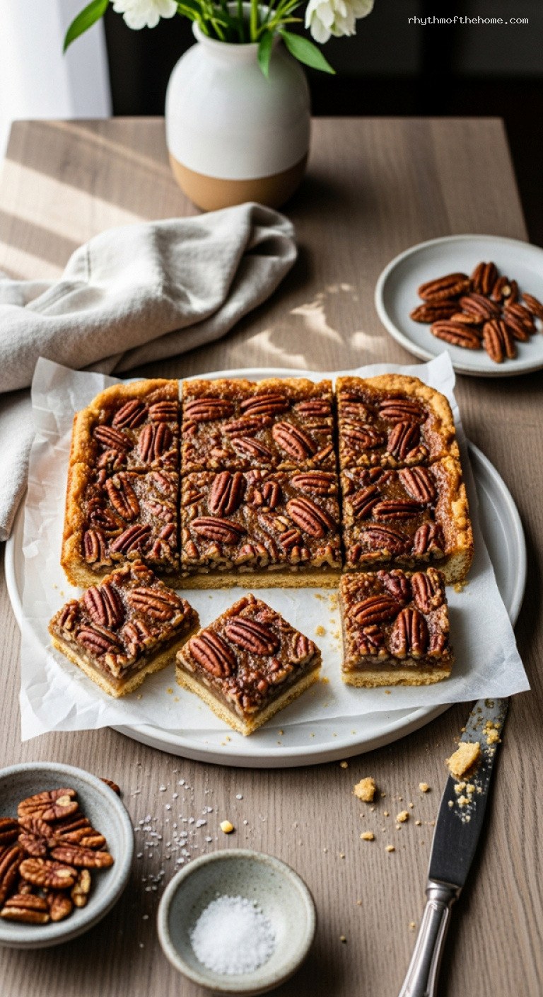 Gooey Maple Pecan Bars With Buttery Shortbread Crust