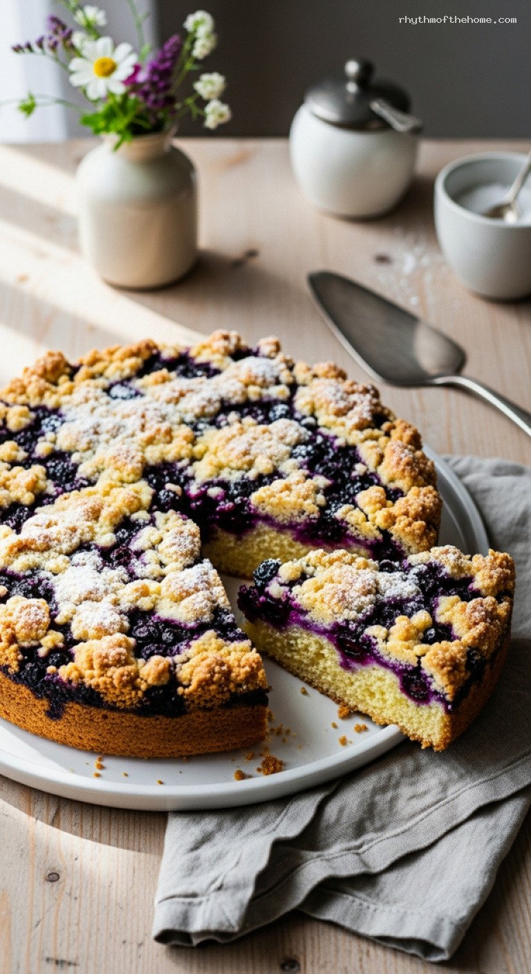 Heidelbeerkuchen: Rustic German Blueberry Streusel Cake