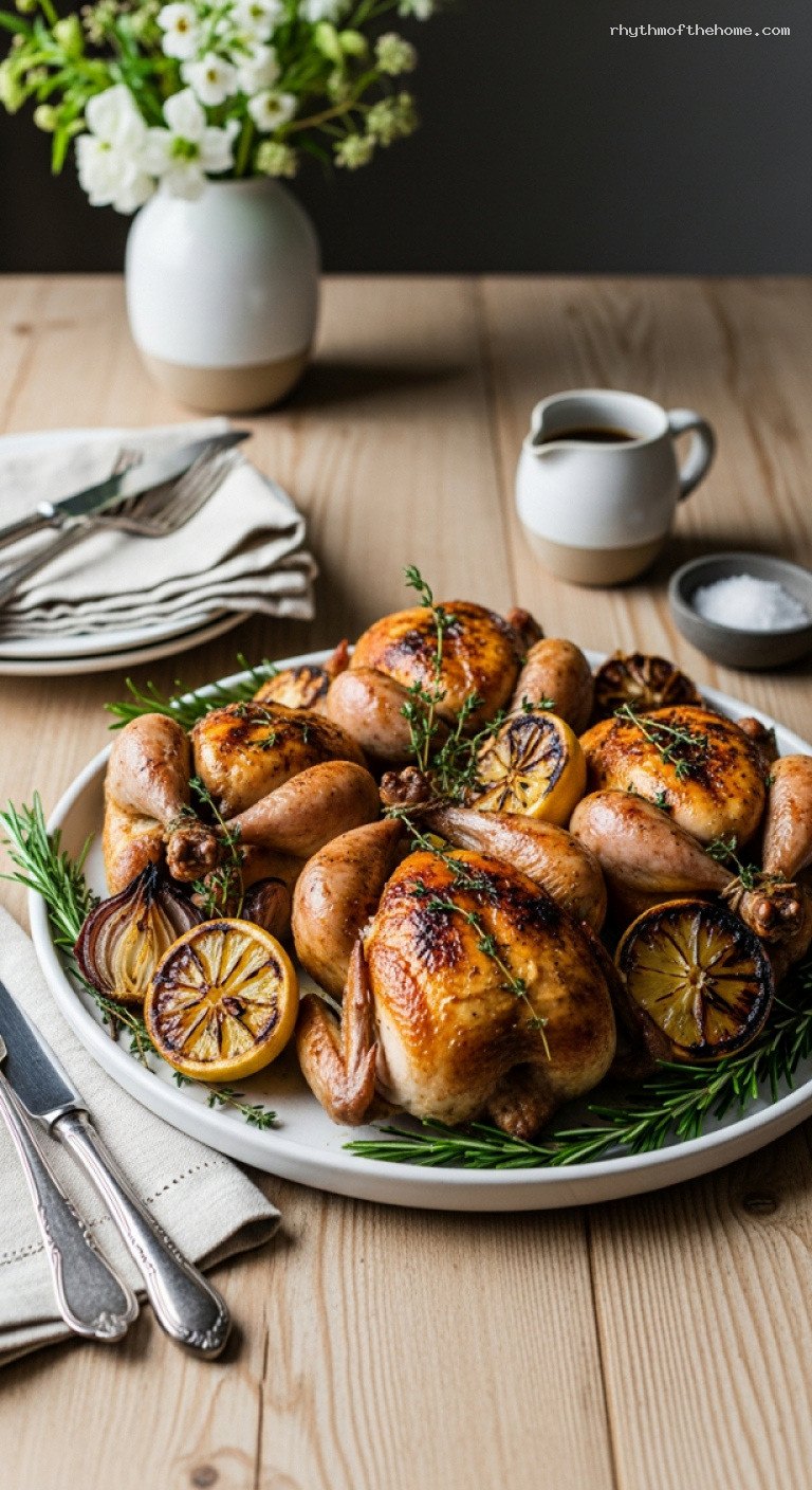 Herb-Roasted Cornish Hens with Lemon and Thyme