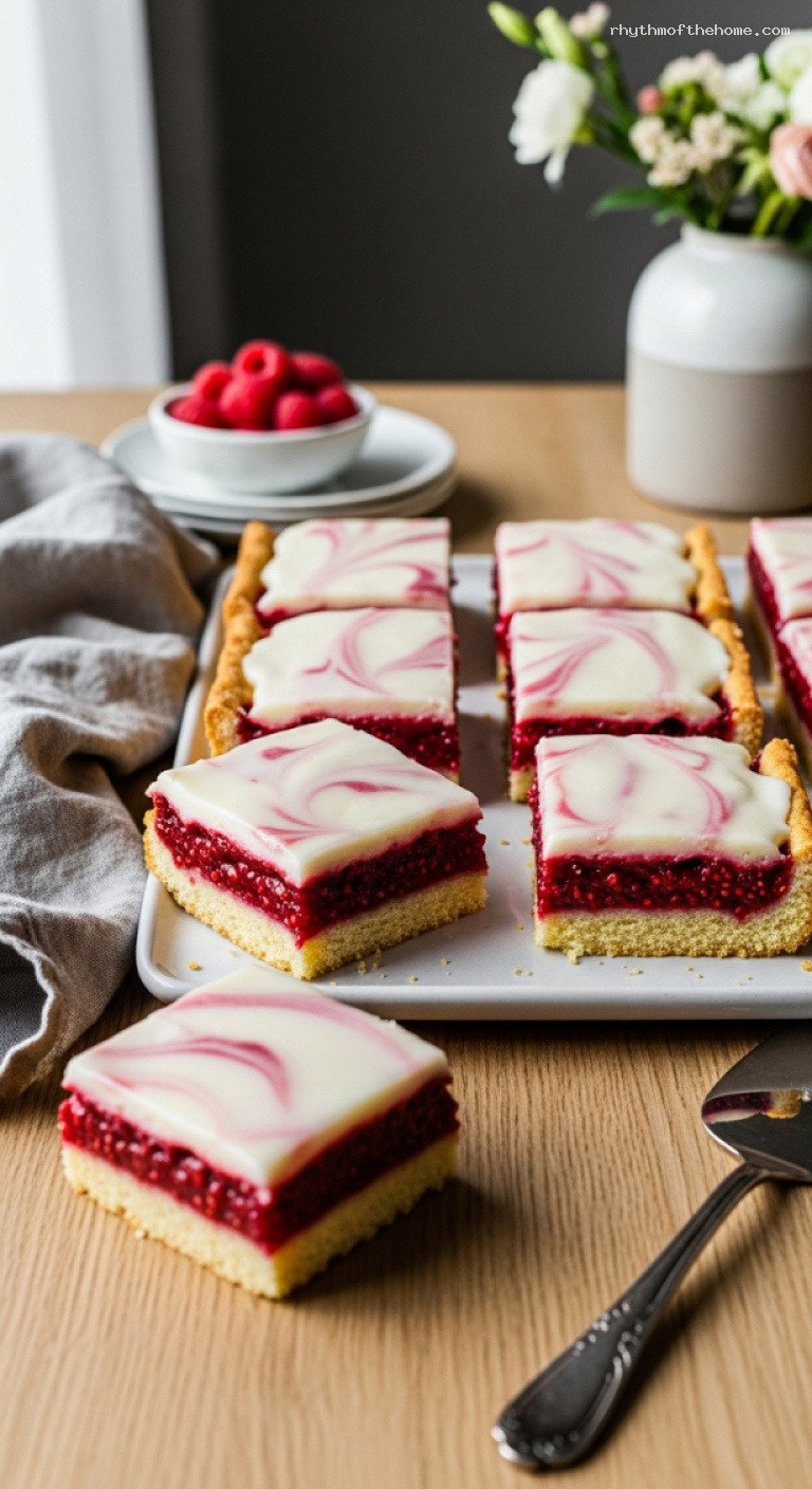 Himbeerschnitten: Raspberry Shortcrust Bars With Icing