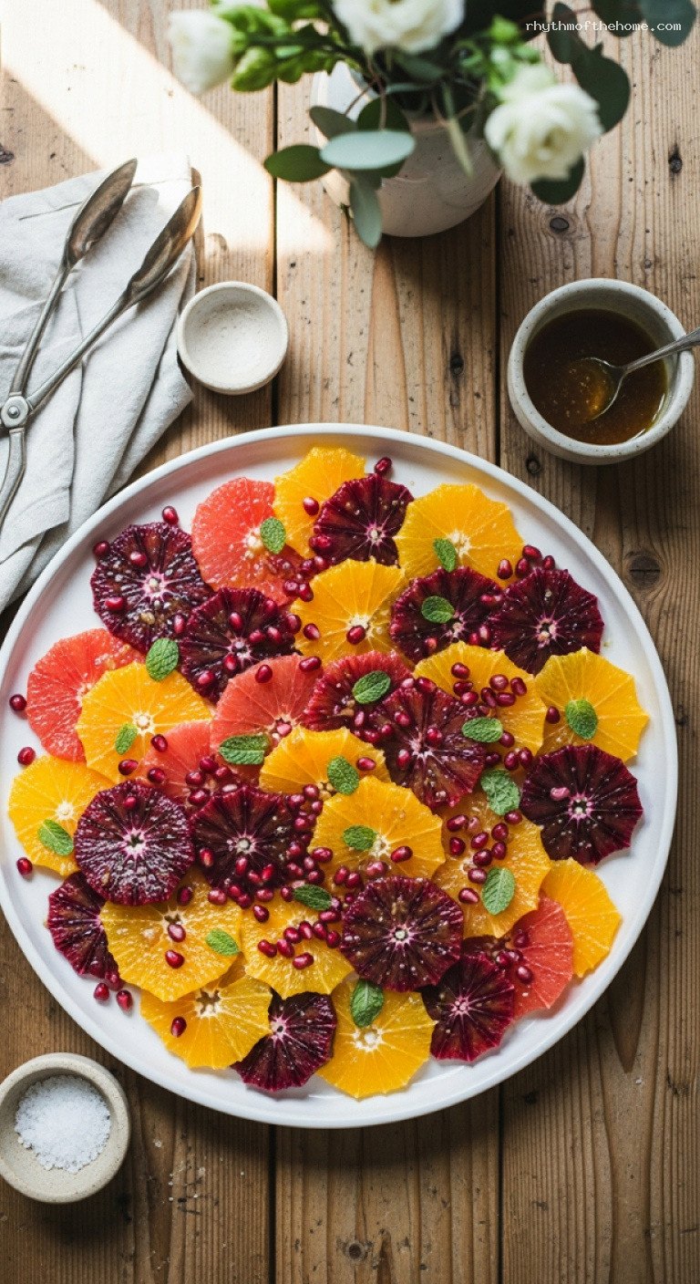 Holiday Citrus Salad with Pomegranate and Honey Ginger Dressing