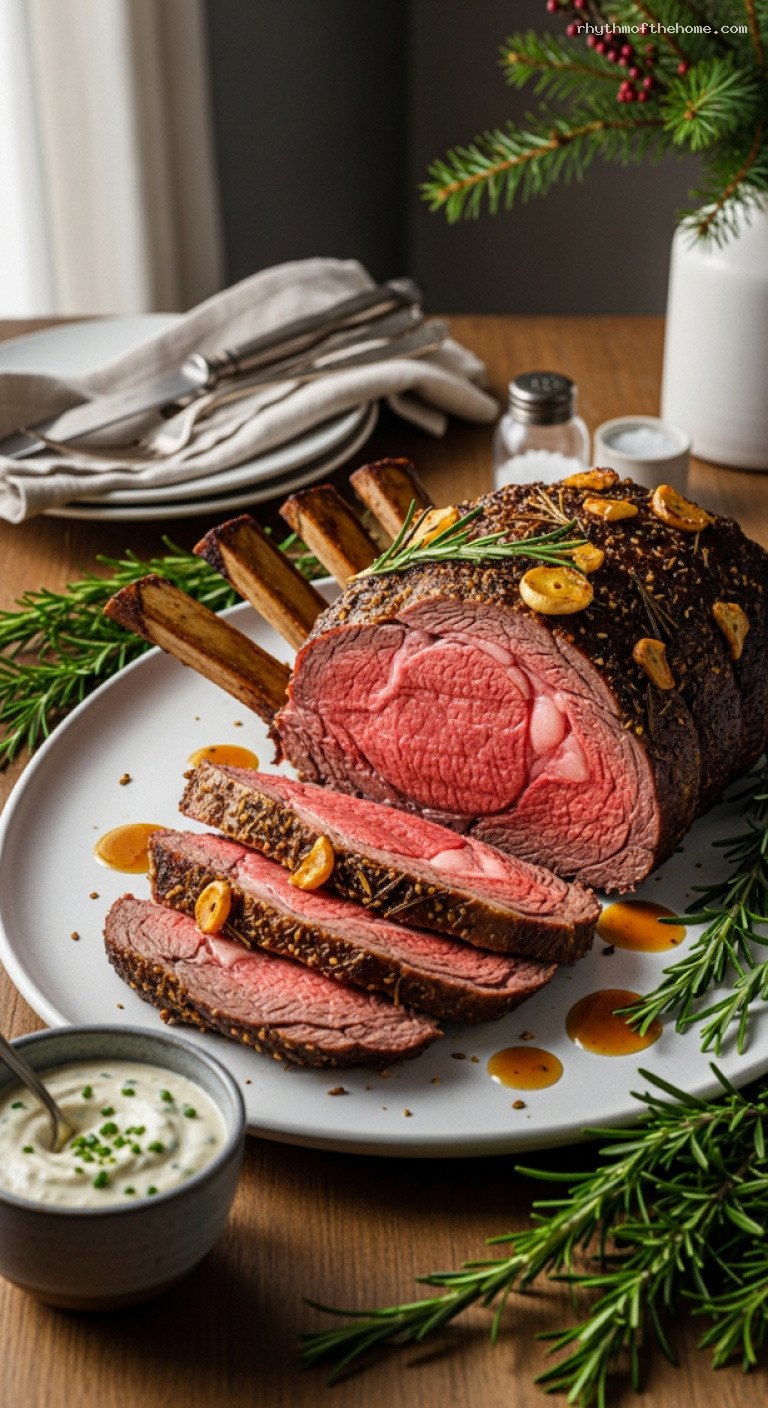 Holiday Pine-Roasted Prime Rib with Horseradish Cream