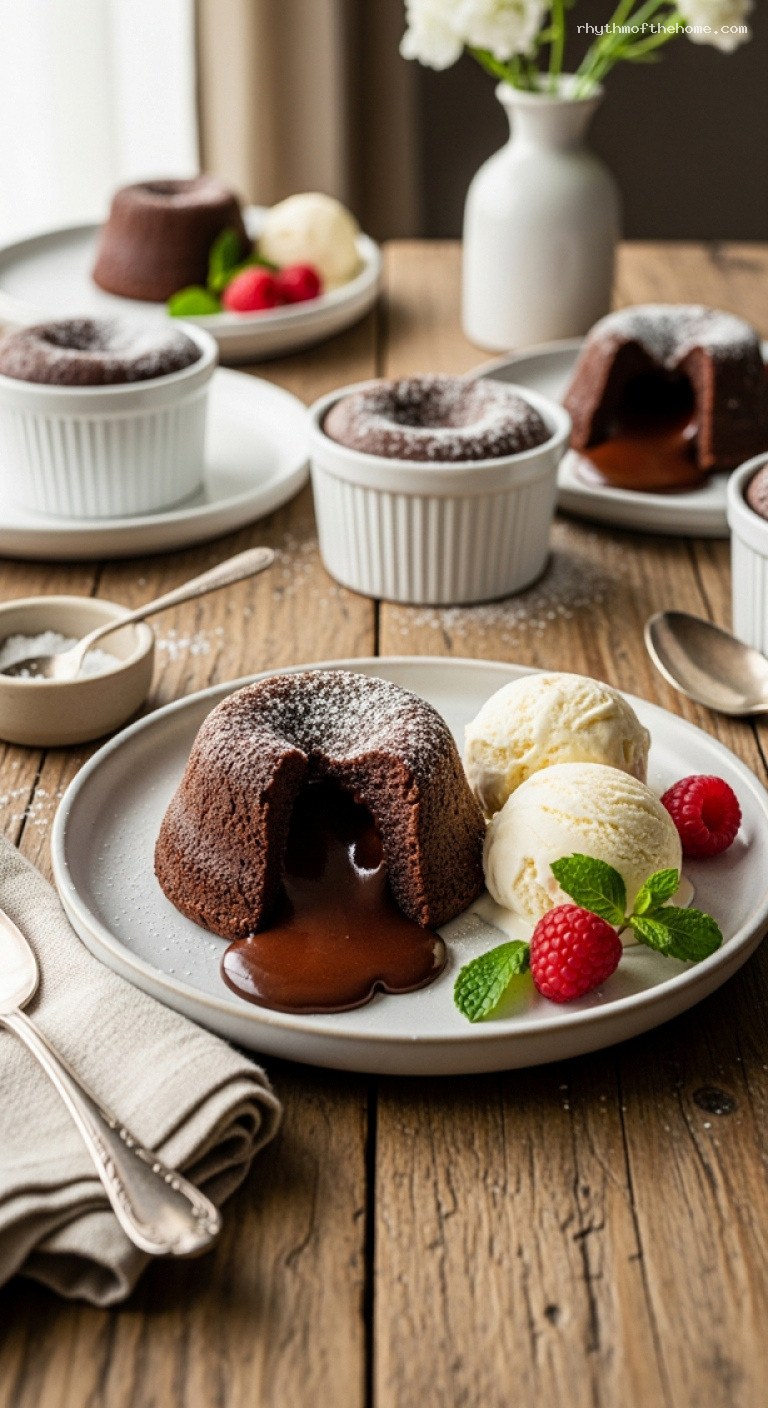 Individual Chocolate Lava Cakes With Molten Centers