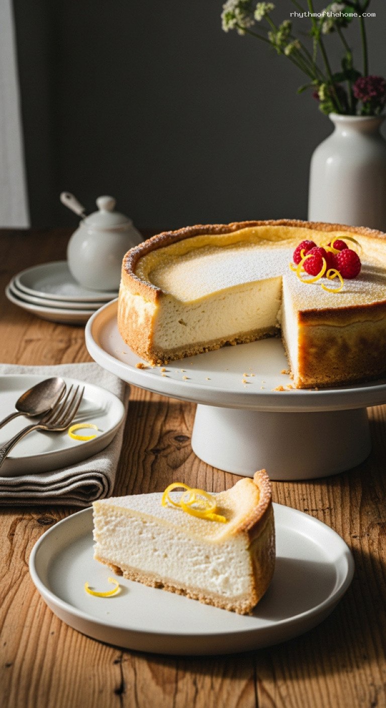 Light German Quark Cheesecake with Lemon Zest