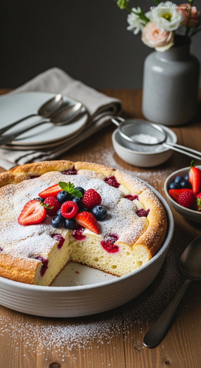 Light German Quark Soufflé Bake with Berries