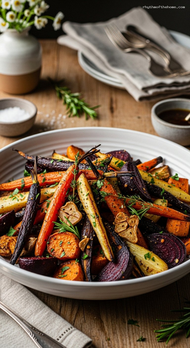 Maple-Mustard Glazed Roasted Root Vegetables