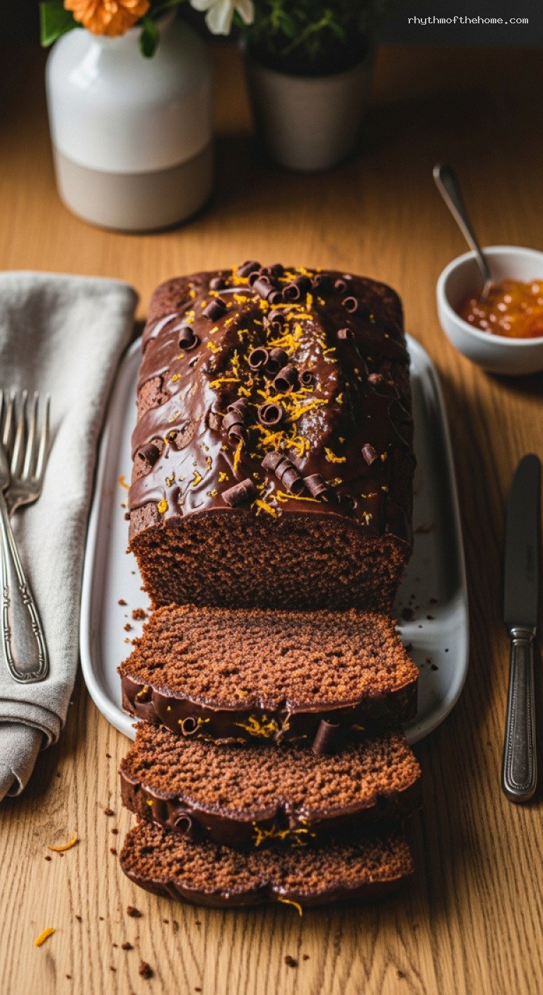 Moist Chocolate Orange Loaf Cake with Citrus Zest