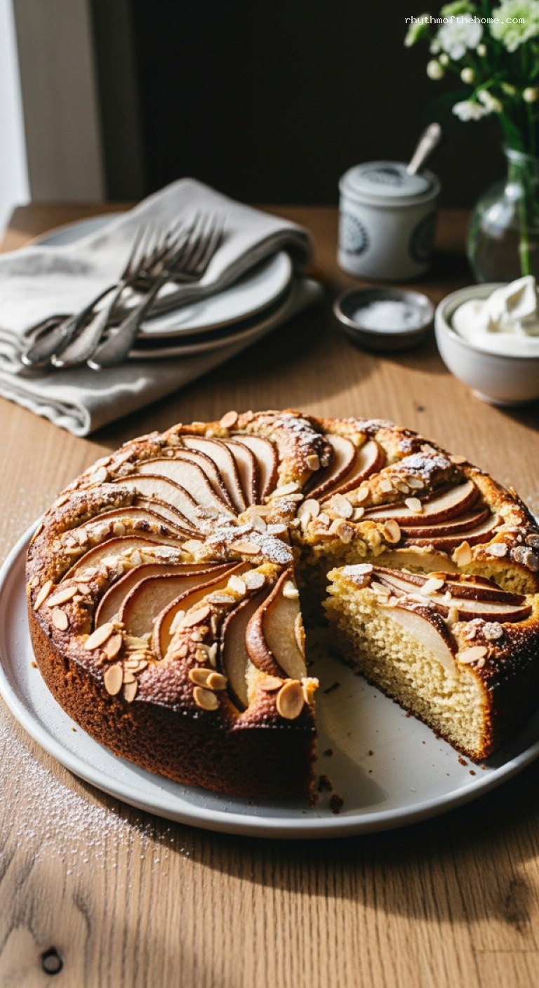 Moist Pear and Almond Cake with Tender Crumb