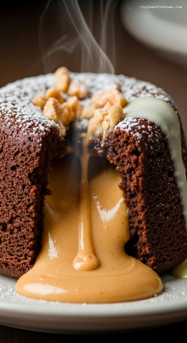 Molten Peanut Butter Lava Cakes – Closeup