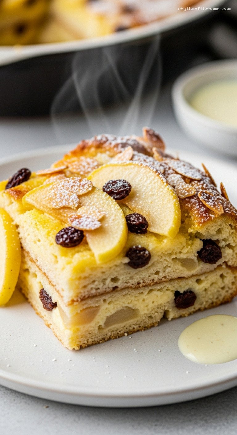 Ofenschlupfer: Southern German Apple Bread Pudding Casserole – Closeup