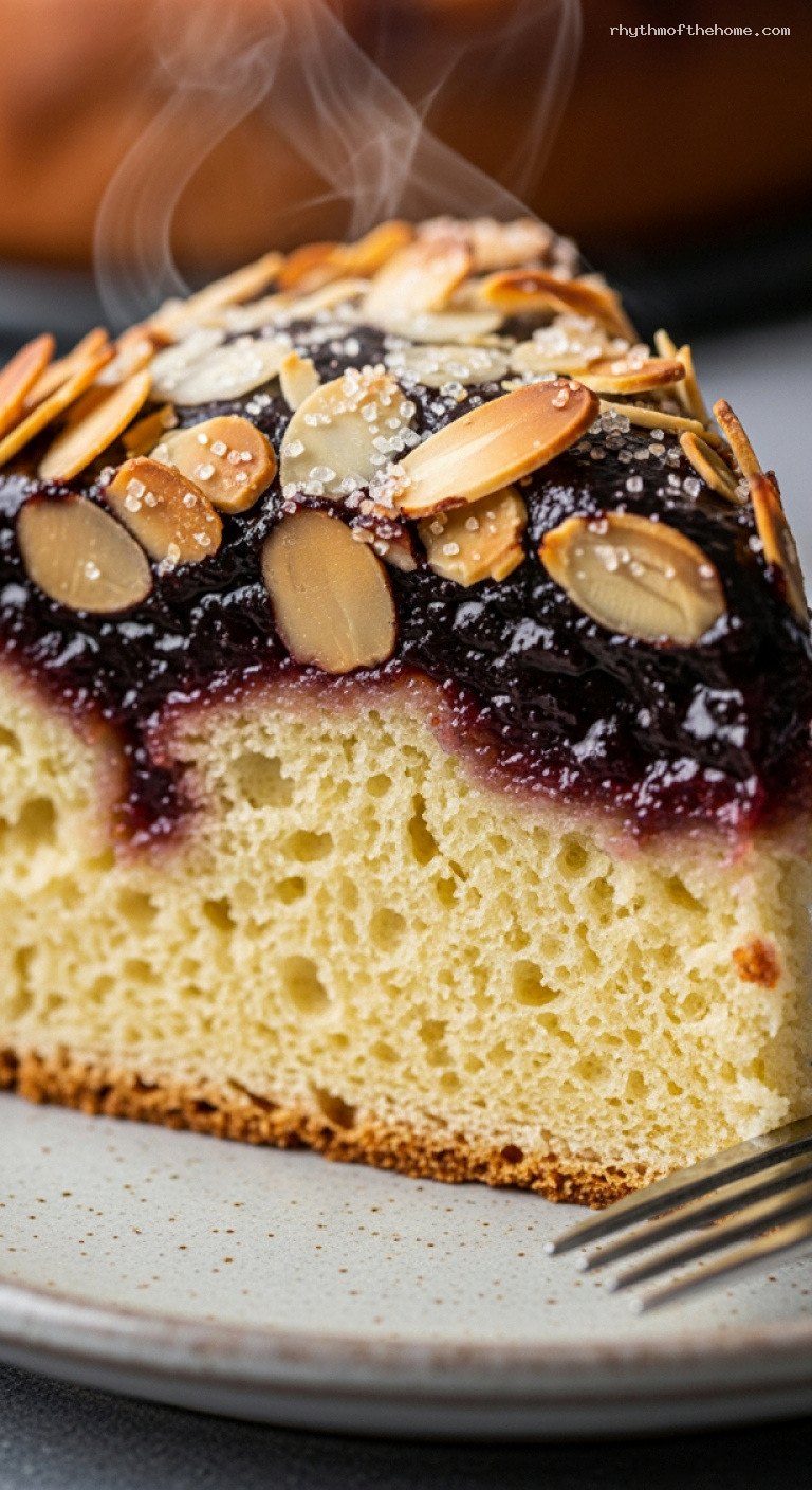 Pflaumenmus-Kuchen (Rustic German Plum Butter Cake) – Closeup