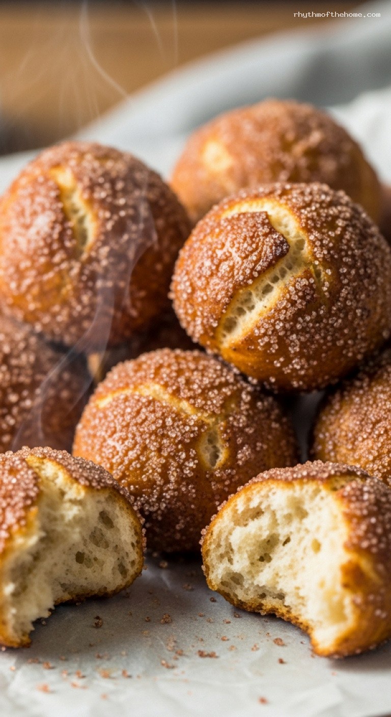 Pillowy Cinnamon Sugar Soft Pretzel Bites – Closeup