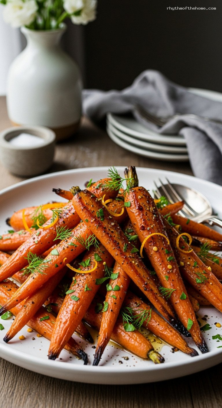 Roasted Carrots with Citrus-Maple Glaze and Herbs