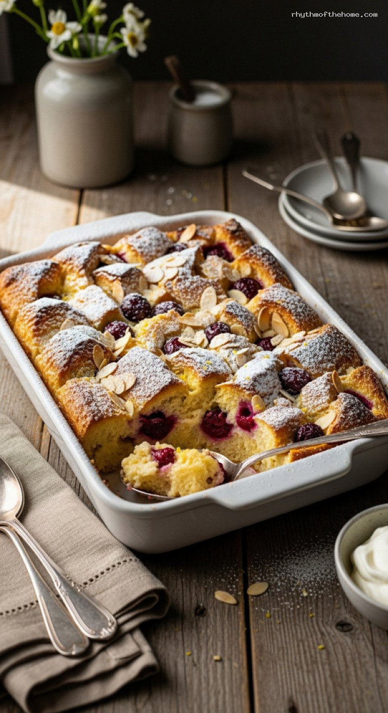Rustic Kirschmichel Bread Pudding With Sour Cherries