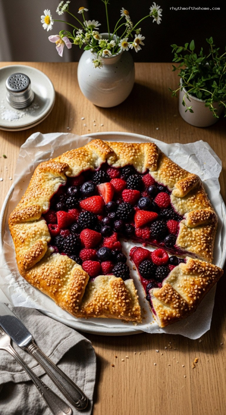 Rustic Mixed Berry Galette With Lemon and Vanilla