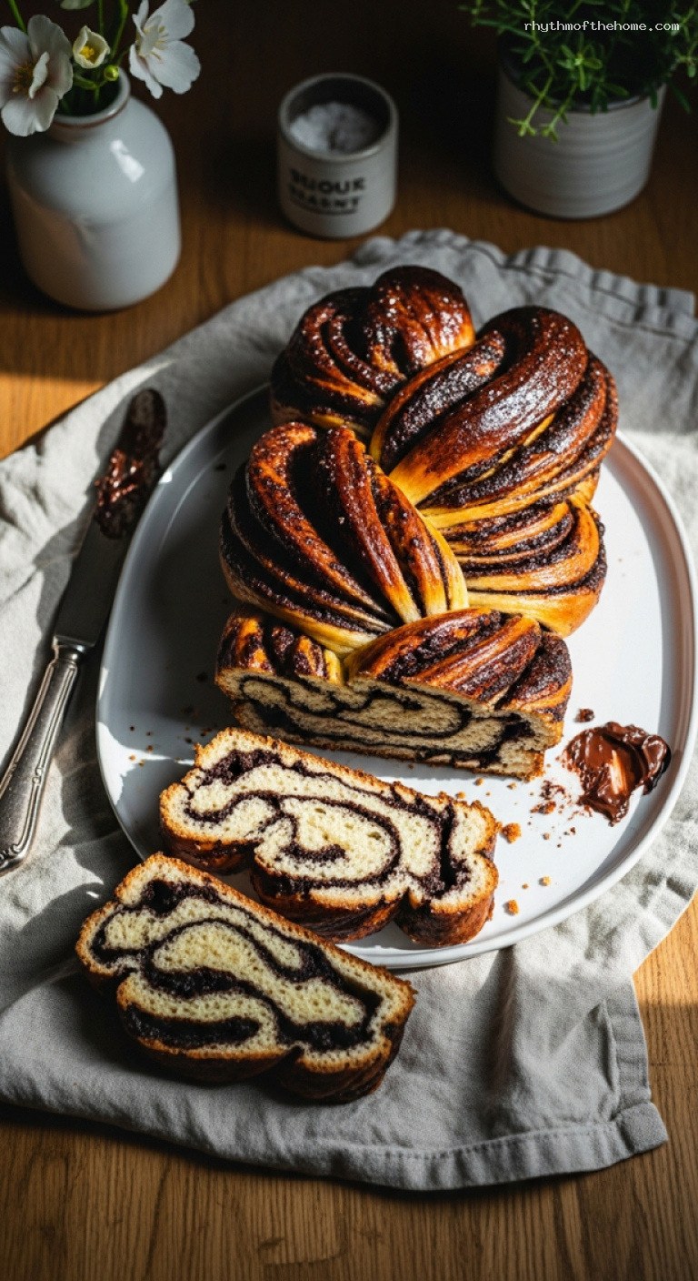 Silky Chocolate Swirl Babka With Shiny Syrup Crust