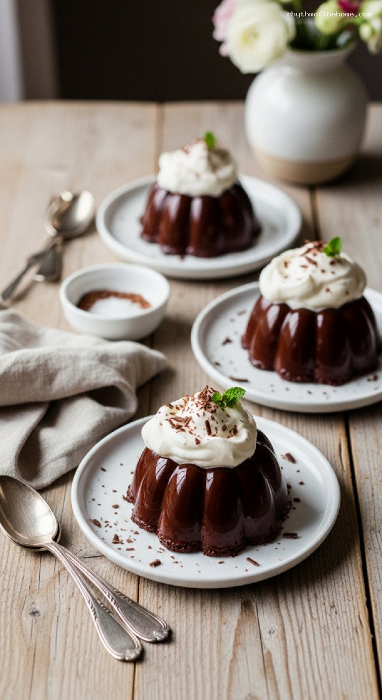 Silky Homemade Chocolate Pudding with Whipped Cream