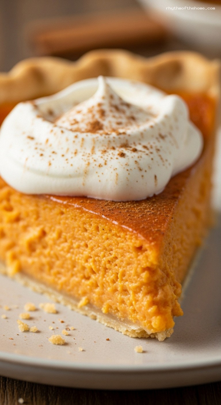 Silky Sweet Potato Custard Pie – Closeup